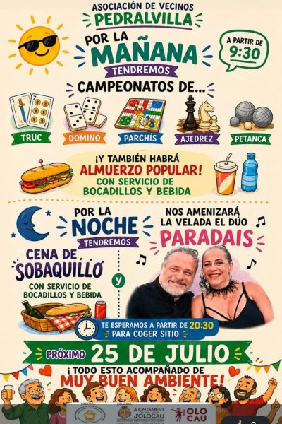 Cartel actividades Asociación Vecinos Pedralvilla 25 de julio (1)
