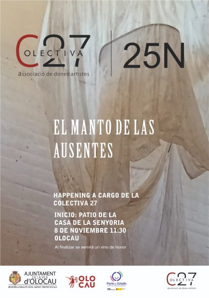 Cartel happening El manto de las ausentes Colectiva 27 Olocau