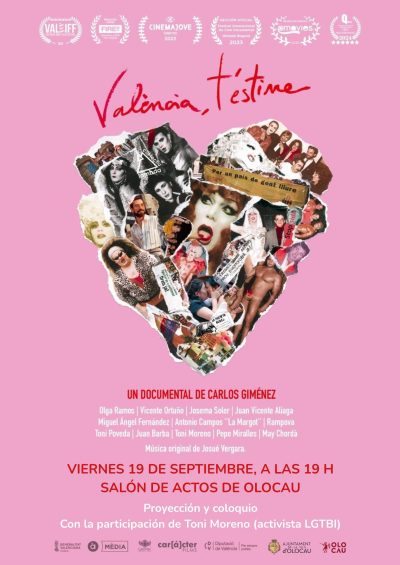 Cartel proyección y coloquio documental València, t’estime Olocau Cartel proyección y coloquio documental València, t'estime Olocau