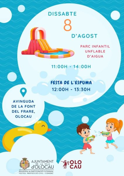 Cartell Parc infantil unflable aigua i Festa espuma