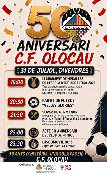 Cartell actes 50 aniversari C. F. Olocau