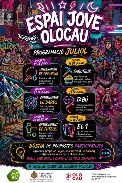Cartell activitats Espai Jove Olocau juliol 2026 (1)