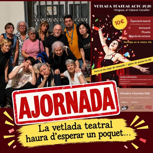 Cartell ajornament Vetlada Teatral ACTO 2026