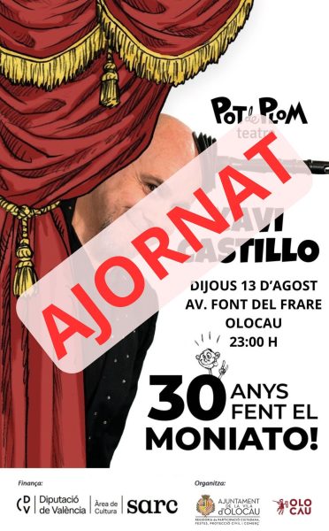 Cartell ajornament espectacle Xavi Castillo