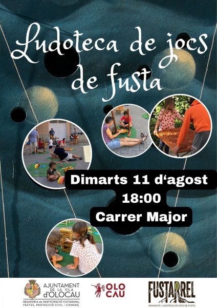 Cartell ludoteca de jocs de fusta
