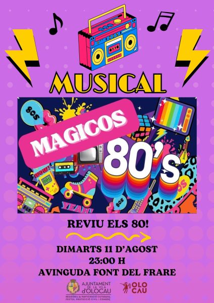 Cartell musical Mágicos 80s Olocau (1)